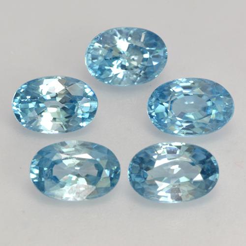 Pedras preciosas de zircão azul natural de 4,08 ct, corte oval, VVS