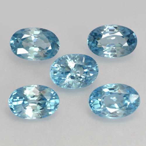 Pedras preciosas de zircão azul natural de 4,08 ct, corte oval, VVS