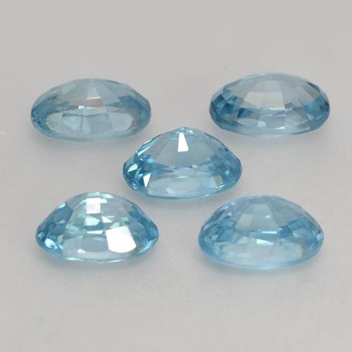 Pedras preciosas de zircão azul natural de 4,08 ct, corte oval, VVS