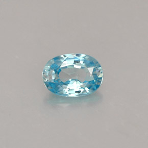 Zircão azul natural 0,70ct, corte oval, VS