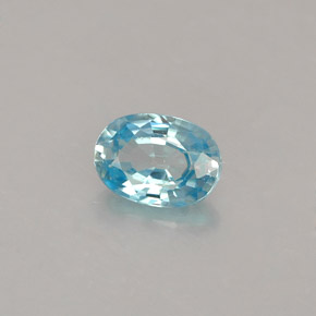 Zircão azul natural 0,70ct, corte oval, VS