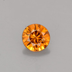 Zircão laranja natural 0,80ct, corte redondo, VVS-VS