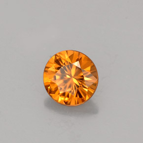 Zircão laranja natural 0,80ct, corte redondo, VVS-VS