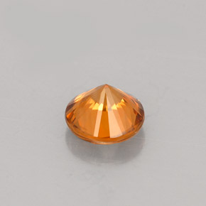 Zircão laranja natural 0,80ct, corte redondo, VVS-VS