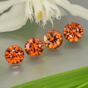 Pedras preciosas de zircão laranja natural de 3,63 ct, corte redondo, VS