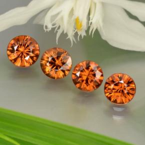 Pedras preciosas de zircão laranja natural de 3,63 ct, corte redondo, VS