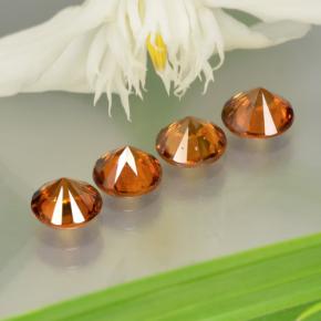 Pedras preciosas de zircão laranja natural de 3,63 ct, corte redondo, VS