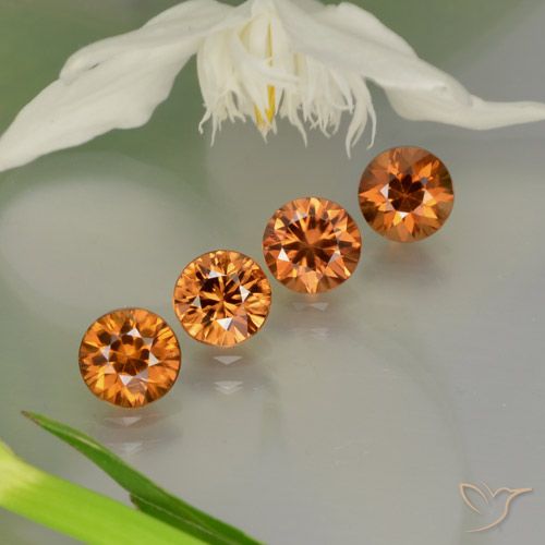 3.73ctw Natural Medium-Dark Orange  Zircão, Redondo, VS