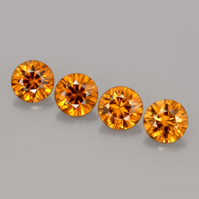 Pedras preciosas de zircão laranja natural de  ct, corte redondo, VS