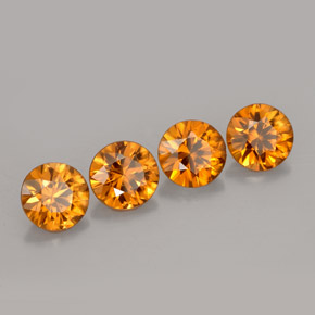Pedras preciosas de zircão laranja natural de  ct, corte redondo, VS