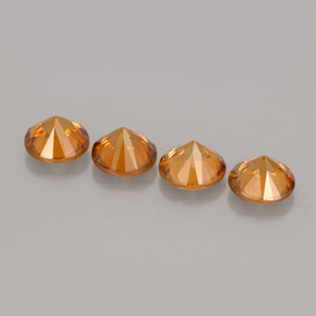 Pedras preciosas de zircão laranja natural de  ct, corte redondo, VS