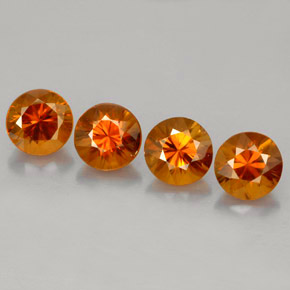 Pedras preciosas de zircão laranja natural de  ct, corte redondo, VS