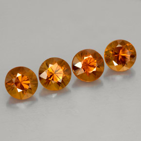 Pedras preciosas de zircão laranja natural de  ct, corte redondo, VS