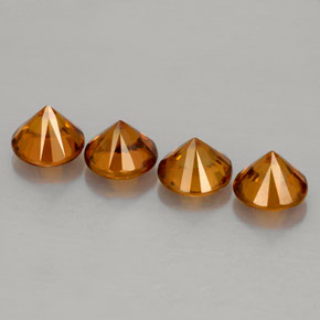 Pedras preciosas de zircão laranja natural de  ct, corte redondo, VS