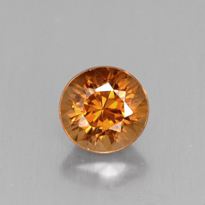 Zircão laranja natural 1,04ct, corte redondo, VVS-VS