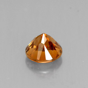 Zircão laranja natural 1,04ct, corte redondo, VVS-VS