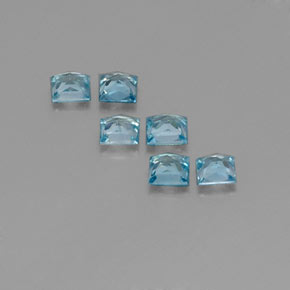 Pedras preciosas de zircão azul natural de  ct, quadrado, VVS-VS