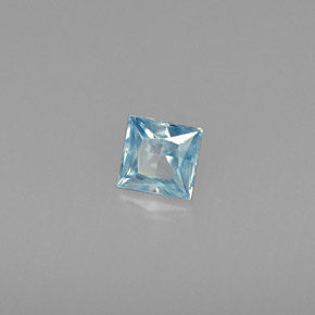 Zircão azul natural 0,47ct, quadrado, VVS-VS