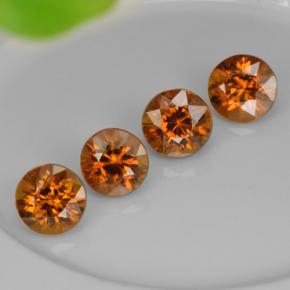 Pedras preciosas de Zircão Laranja Profundo natural de 4.23 ct, Corte Redondo, VVS-VS