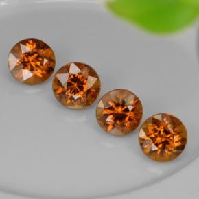 Pedras preciosas de Zircão Laranja Profundo natural de 4.23 ct, Corte Redondo, VVS-VS