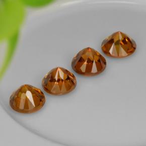 Pedras preciosas de Zircão Laranja Profundo natural de 4.23 ct, Corte Redondo, VVS-VS
