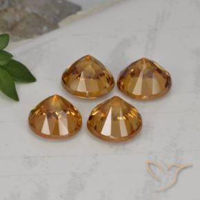 Pedras preciosas de Zircão laranja marrom natural de 4.58 ct, Redondo, VVS