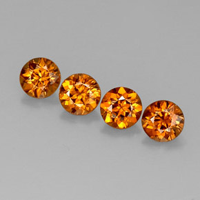 Pedras preciosas de zircão laranja natural de  ct, corte redondo, VVS