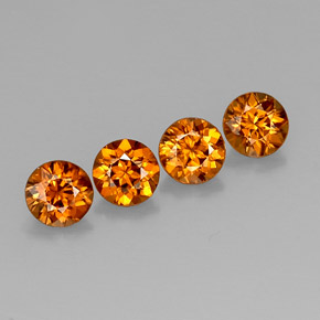 Pedras preciosas de zircão laranja natural de  ct, corte redondo, VVS