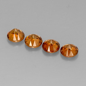 Pedras preciosas de zircão laranja natural de  ct, corte redondo, VVS