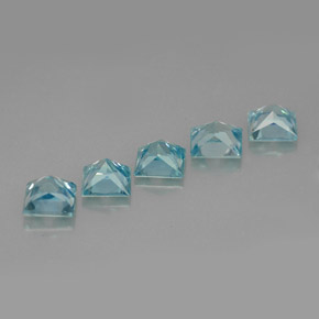 Pedras preciosas de zircão azul natural de  ct, quadrado, VVS-VS