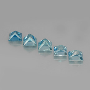 Pedras preciosas de zircão azul natural de  ct, quadrado, VVS-VS