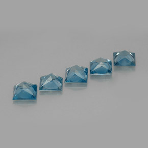 Pedras preciosas de zircão azul natural de  ct, quadrado, VVS-VS