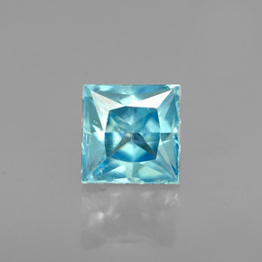 Zircão azul natural 0,71ct, quadrado, VVS-VS