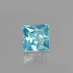 Zircão azul natural 0,71ct, quadrado, VVS-VS