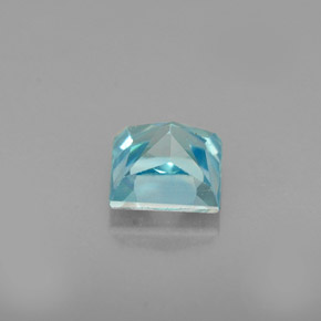 Zircão azul natural 0,71ct, quadrado, VVS-VS