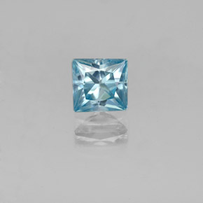 Zircão azul natural 0,62ct, quadrado, VVS-VS