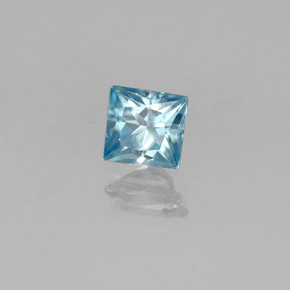 Zircão azul natural 0,62ct, quadrado, VVS-VS