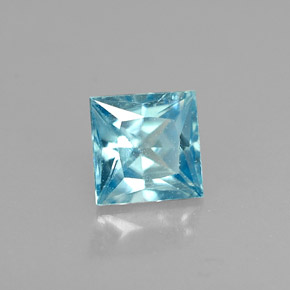 Zircão azul natural 0,58ct, quadrado, VS