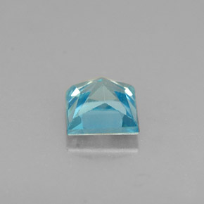 Zircão azul natural 0,58ct, quadrado, VS