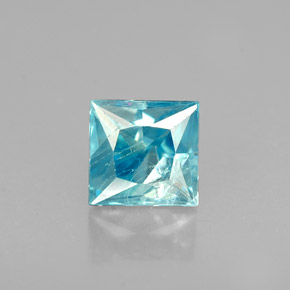 Zircão azul natural 0,69ct, quadrado, SI