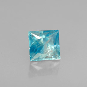 Zircão azul natural 0,69ct, quadrado, SI