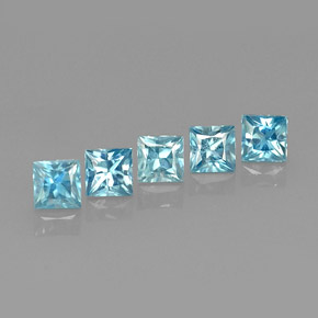 Pedras preciosas de zircão azul natural de  ct, quadrado, VVS-VS