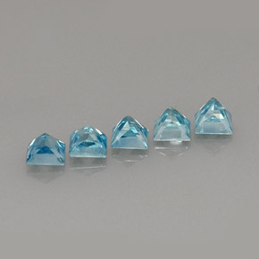 Pedras preciosas de zircão azul natural de  ct, quadrado, VVS-VS