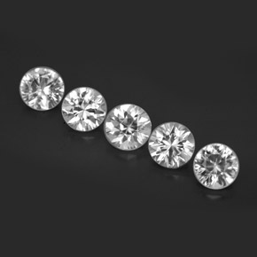 Pedras preciosas de zircão branco natural de  ct, corte redondo, VVS-VS