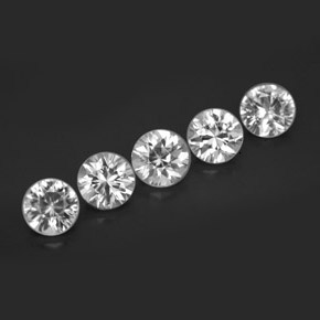 Pedras preciosas de zircão branco natural de  ct, corte redondo, VVS-VS