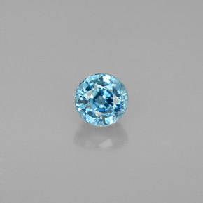 Zircão azul natural 0,71ct, corte redondo, VVS-VS