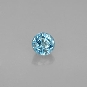 Zircão azul natural 0,71ct, corte redondo, VVS-VS