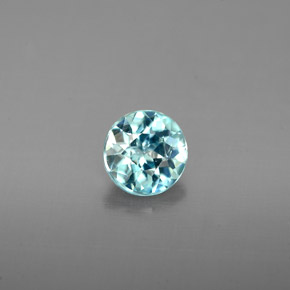 Zircão azul natural 0,97ct, corte redondo, VVS-VS