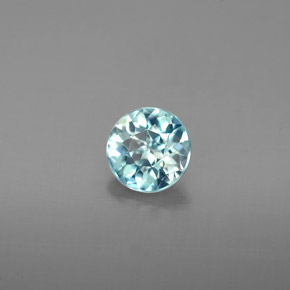 Zircão azul natural 0,97ct, corte redondo, VVS-VS