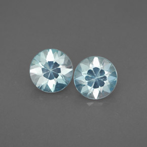 Pedras preciosas de zircão azul natural de  ct, corte redondo, VS